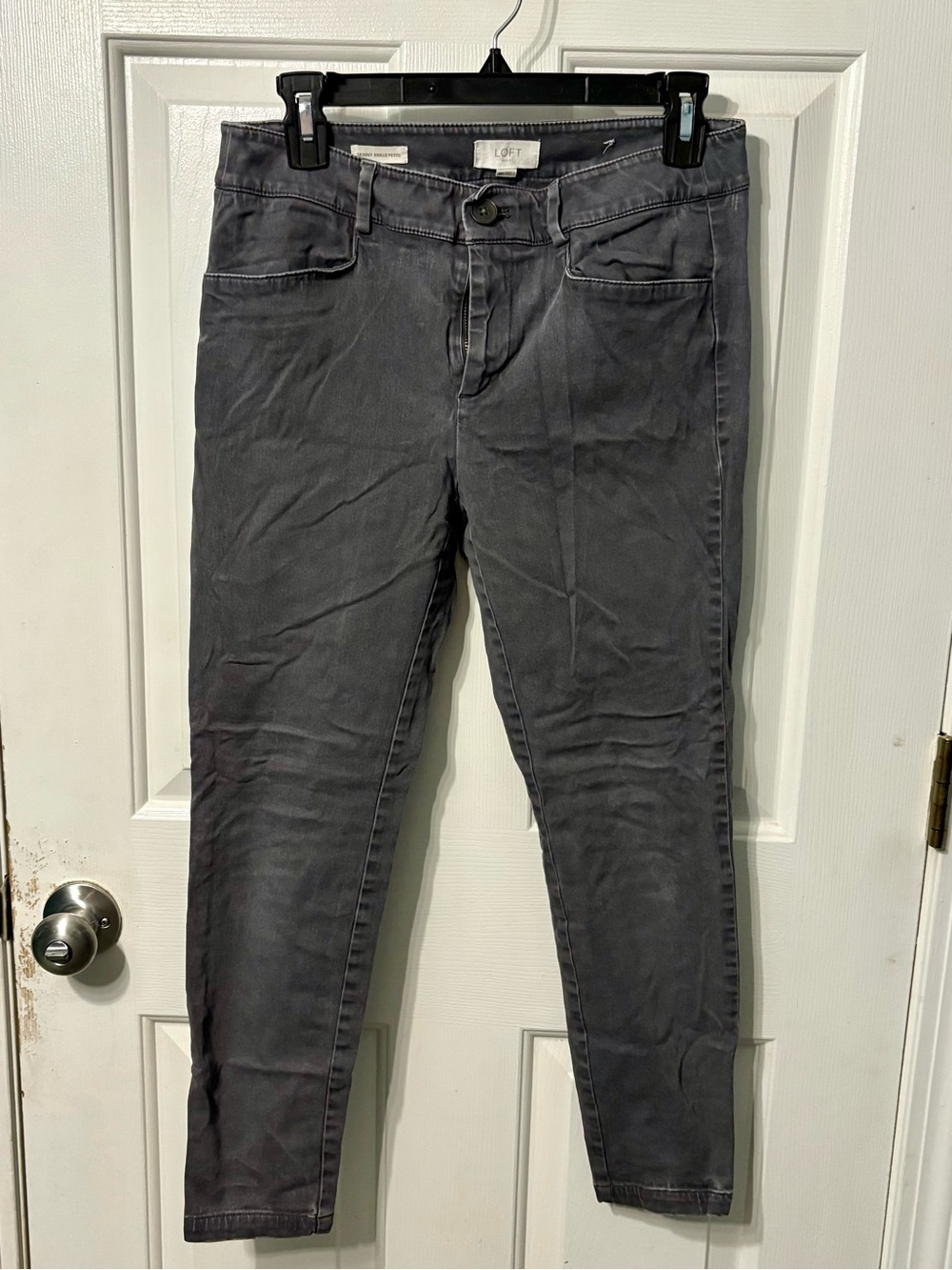 LOFT Charcoal Gray Skinny Jeans for Women